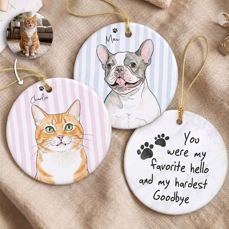 Custom-Pet-Watercolor-Forever-In-My-Heart-Memorial-Pet-Loss-Gifts-Personalized-Ornament- 1