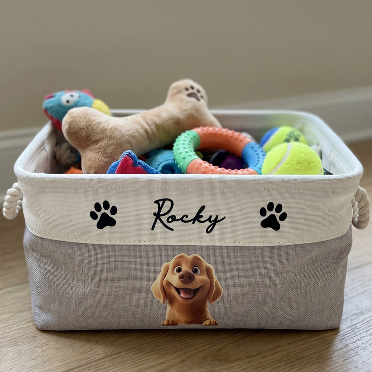 Custom-Pets-For-Dog-Lovers,-Cat-Lovers-Personalized-Storage-Basket-1