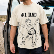 Custom_Photo_1_Dad_Sketch_Line_Art_Fathers_Day_Gift_For_Dad_Husband_Personalized_Shirt_2