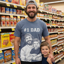 Custom-Photo-#1-Dad-Sketch-Line-Art-Fathers-Day-Gift-For-Dad-Husband-Personalized-Shirt-4