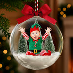 Custom-Photo-Baby-First-Christmas,-Upload-Newborn-Photo-Gift-For-Family-Snow-Ball-Bauble-Personalized-Ornament