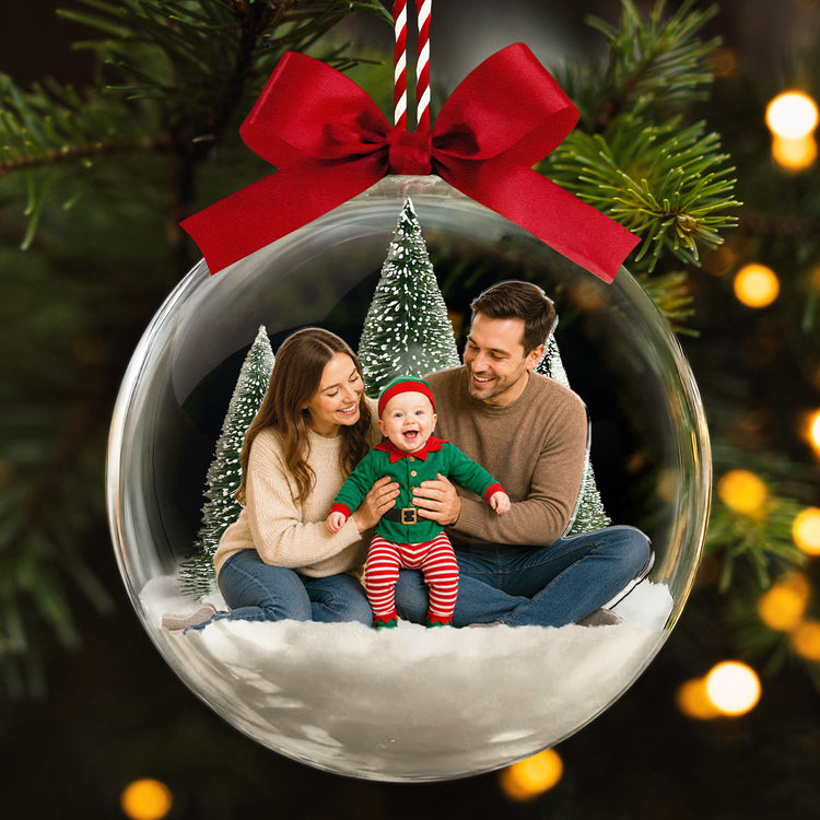 Custom-Photo-Baby-First-Christmas,-Upload-Newborn-Photo-Gift-For-Family-Snow-Ball-Bauble-Personalized-Ornament
