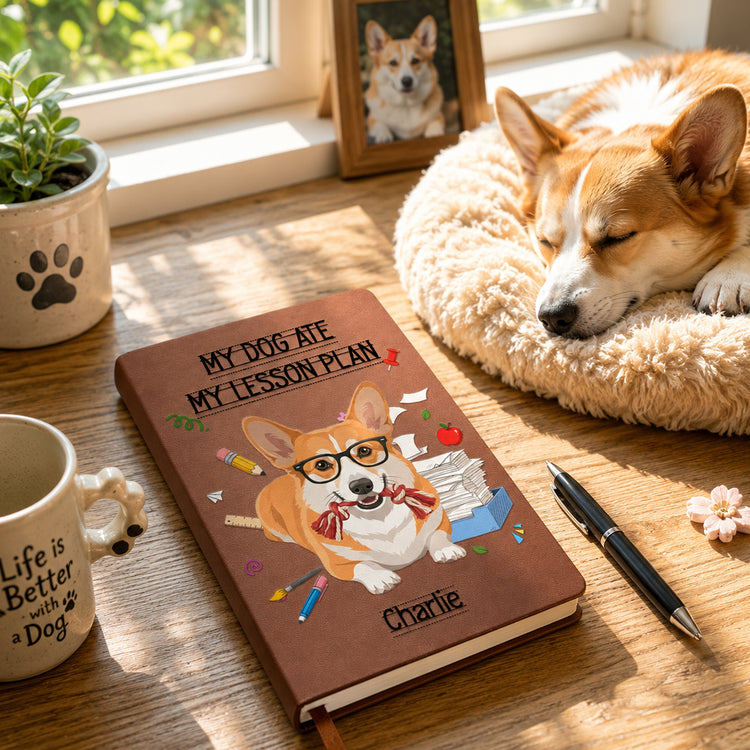 Custom-Photo-Back-To-School-Teacher-Gift-Dog-Ate-Lesson-Plan-Personalized-Journal-2