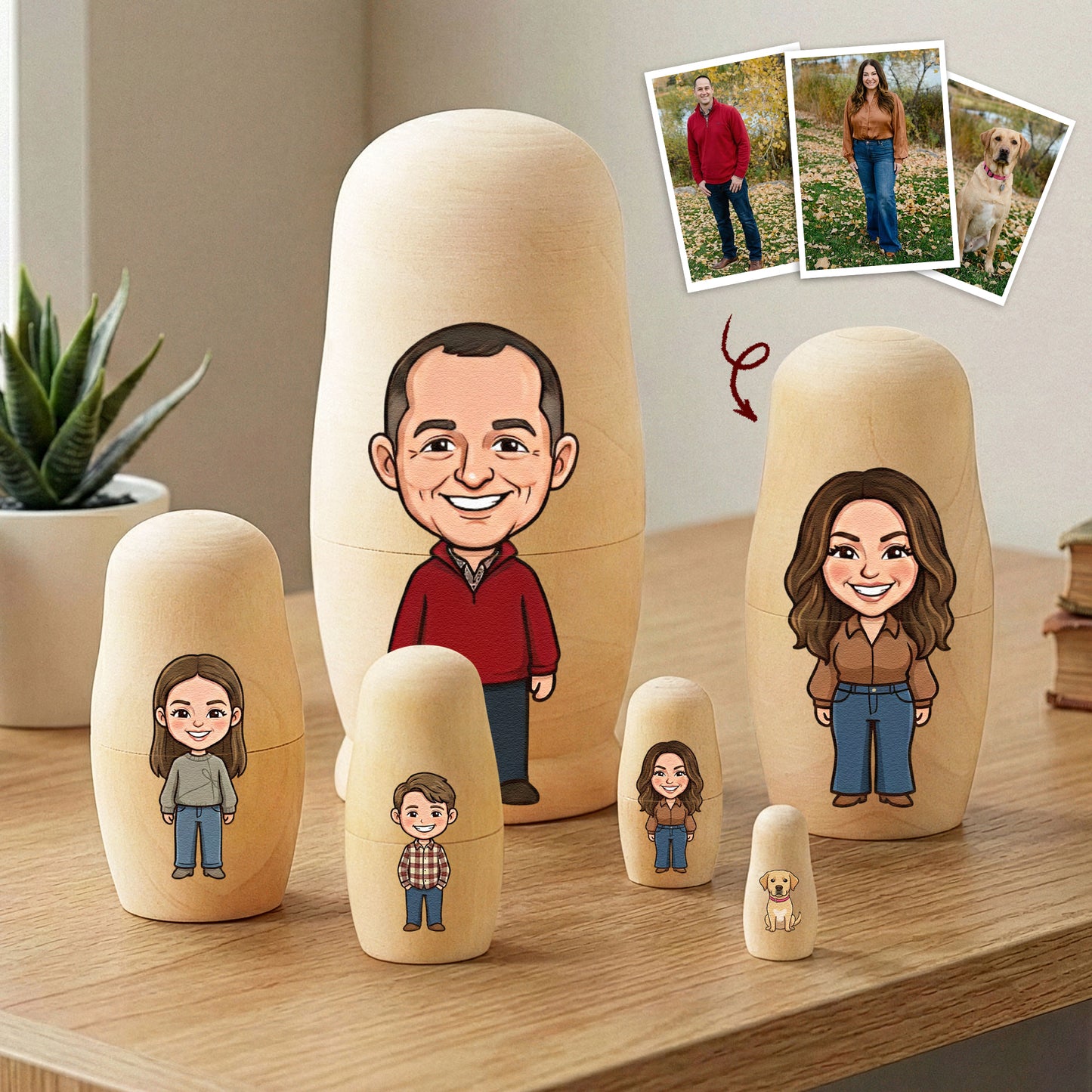 Custom-Photo-Caricature-Chibi-Art-Family-Couple-Besties--Personalized-Stacking-Dolls-1