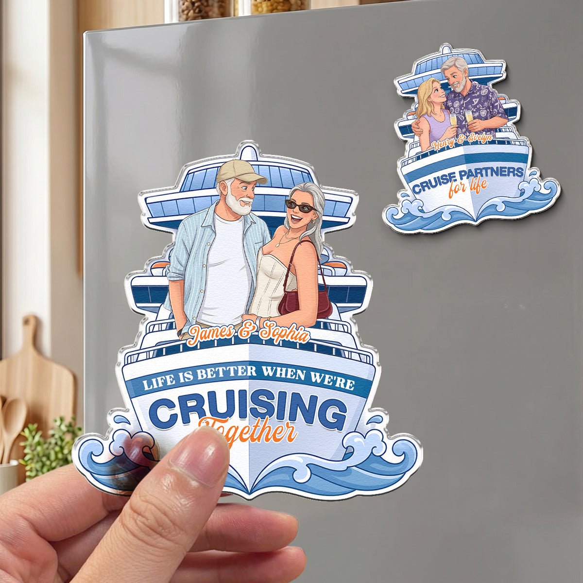 Custom-Photo-Cartoon-Art-Cruise-Partners-Cruise-Door-Decor-Gift-For-Couple-Personalized-Magnet-3