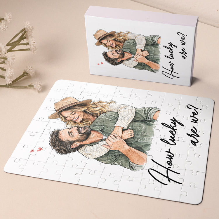 Custom-Photo-Couple-How-Lucky-Are-We-Personalized-Jigsaw-Puzzle-3