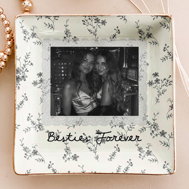 Custom-Photo-&-Friendship-Quote-Floral-Vintage-Cottage-Personalized-Jewelry-Dish-3
