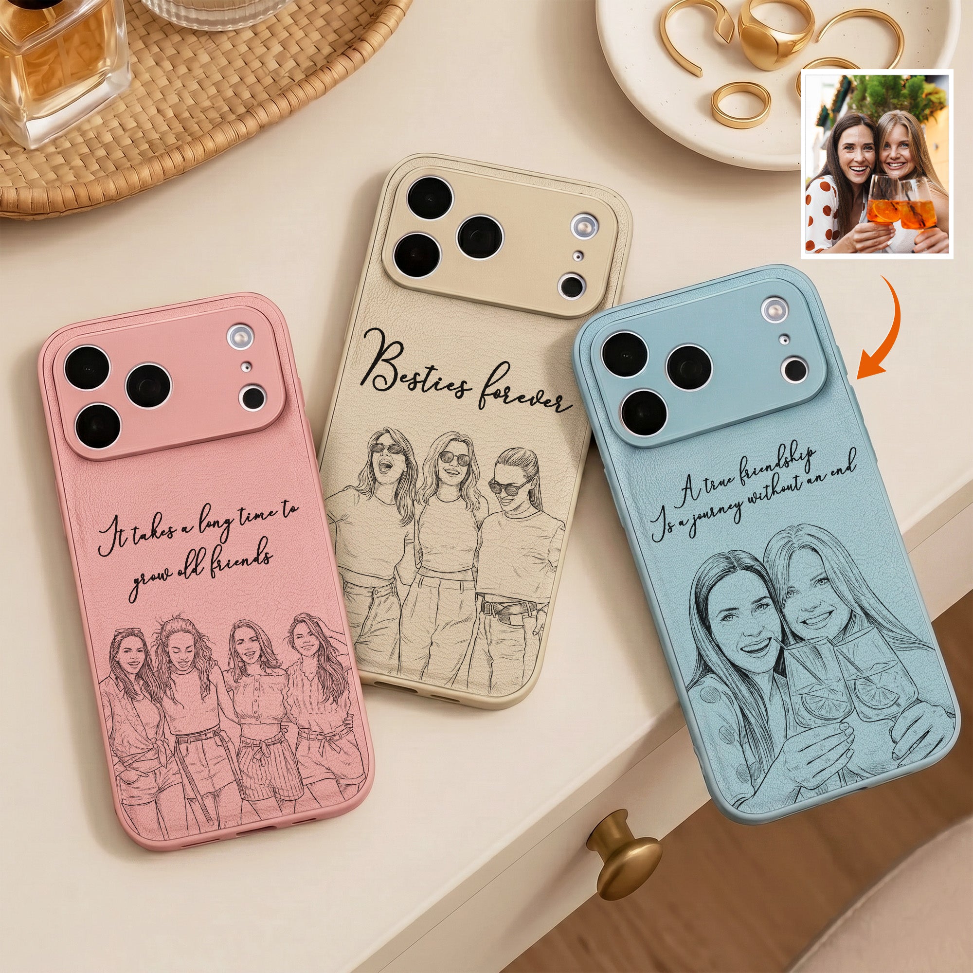 Custom-Photo-Gift-For-Friends-Soul-Sisters-Personalized-Leather-Phone-Case-1