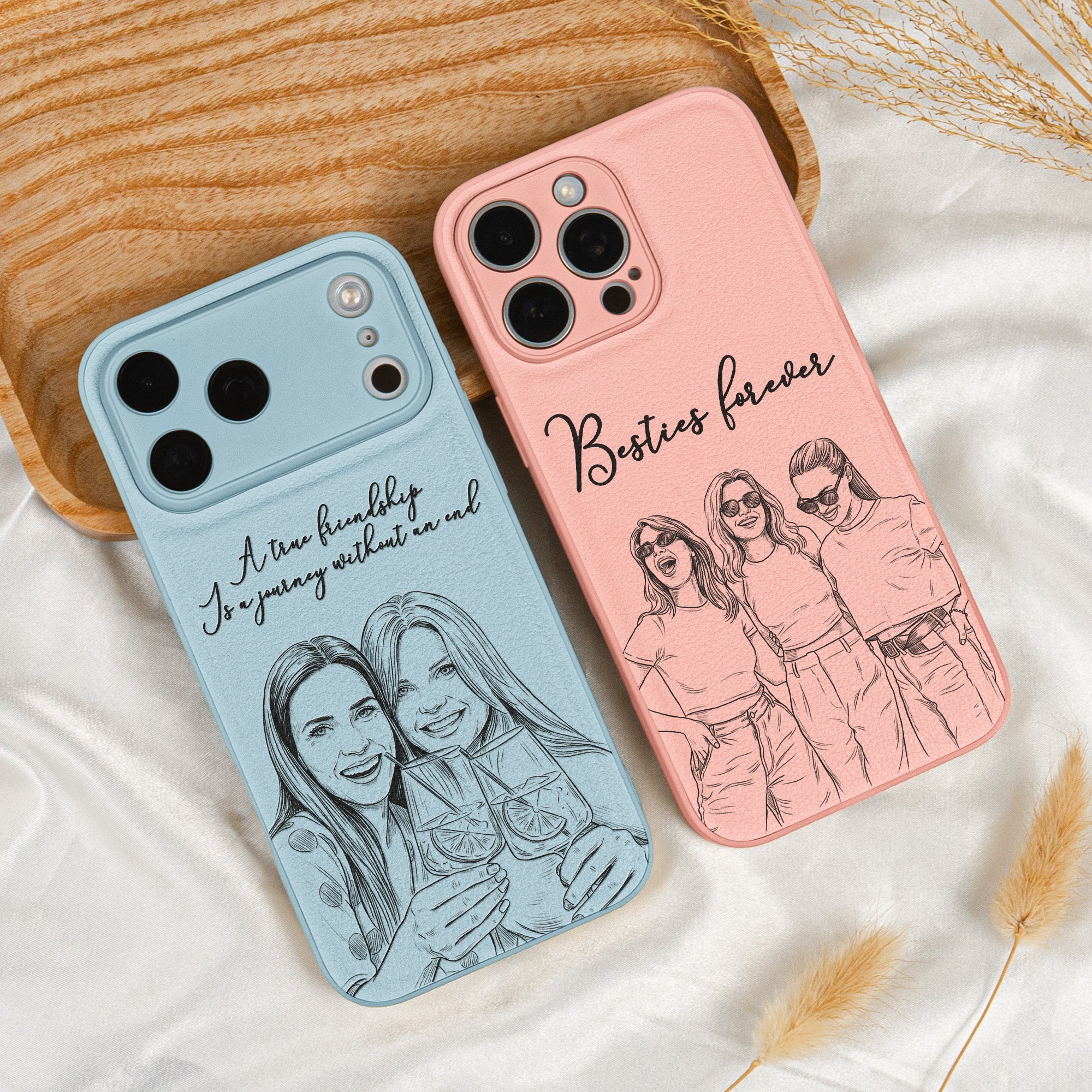 Custom-Photo-Gift-For-Friends-Soul-Sisters-Personalized-Leather-Phone-Case-2