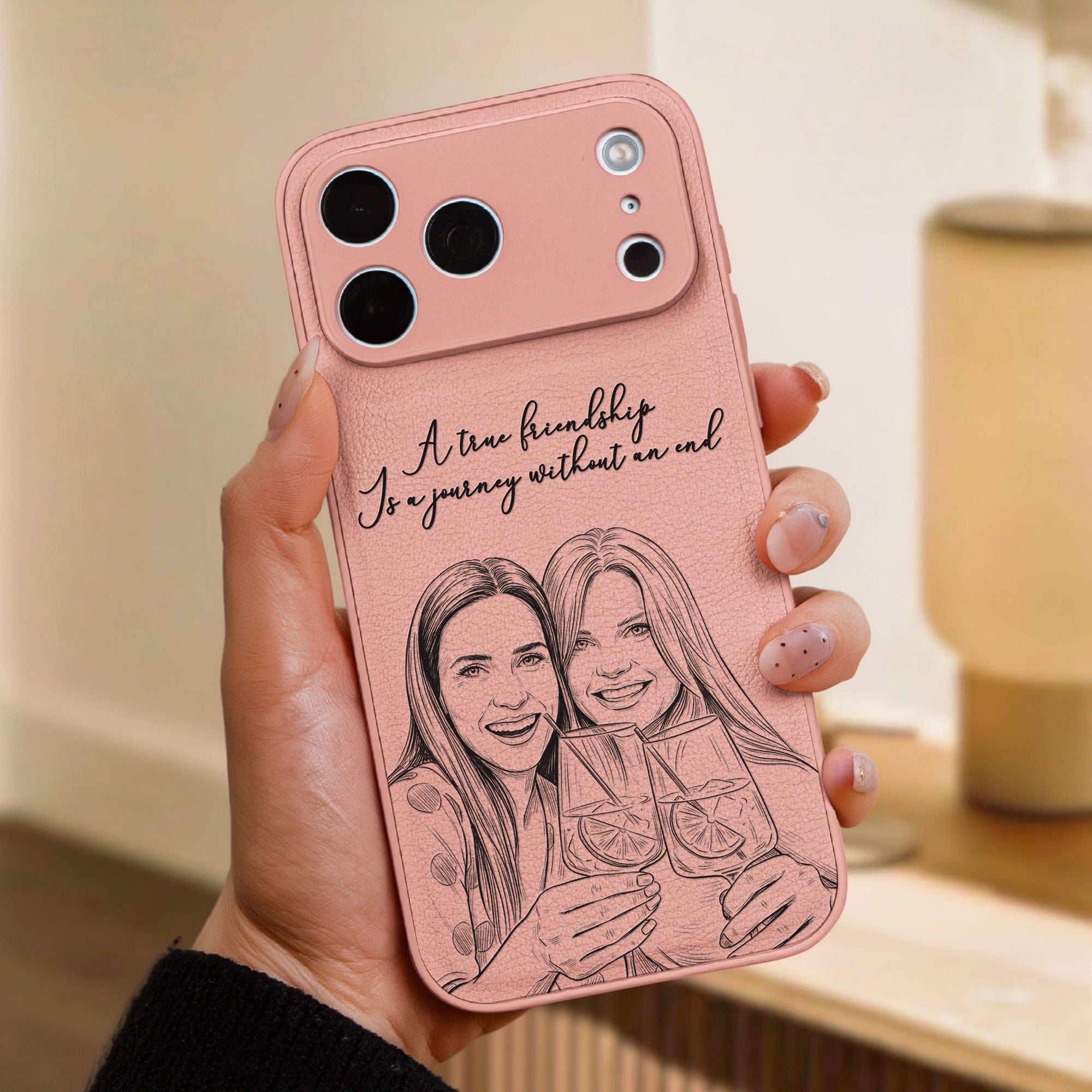Custom-Photo-Gift-For-Friends-Soul-Sisters-Personalized-Leather-Phone-Case-3