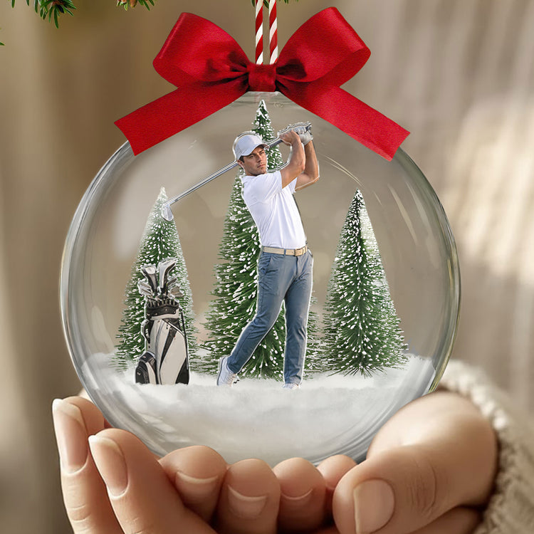 Custom-Photo-Golf-Players-Christmas-Snow-Globe,-Gift-For-Golf-Lovers,-Golfer-Christmas-Decoration-Golf-Gift-Personalized-Ornament-2