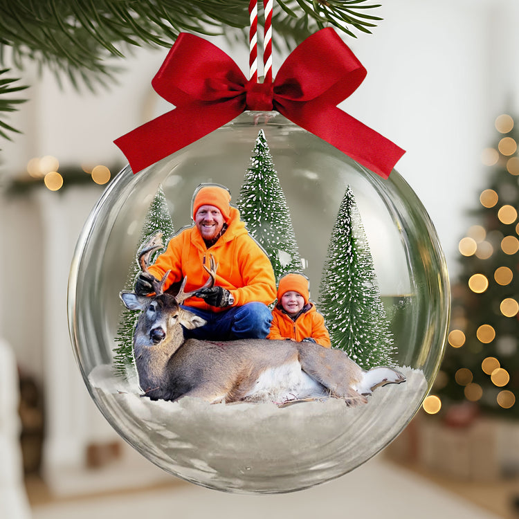 Custom-Photo-Hunting-Lover-Ornament,-Hunter-Photo-Snow-Globe,-Christmas-Gift-For-Dad-Husband-Son-Personalized-Ornament-2