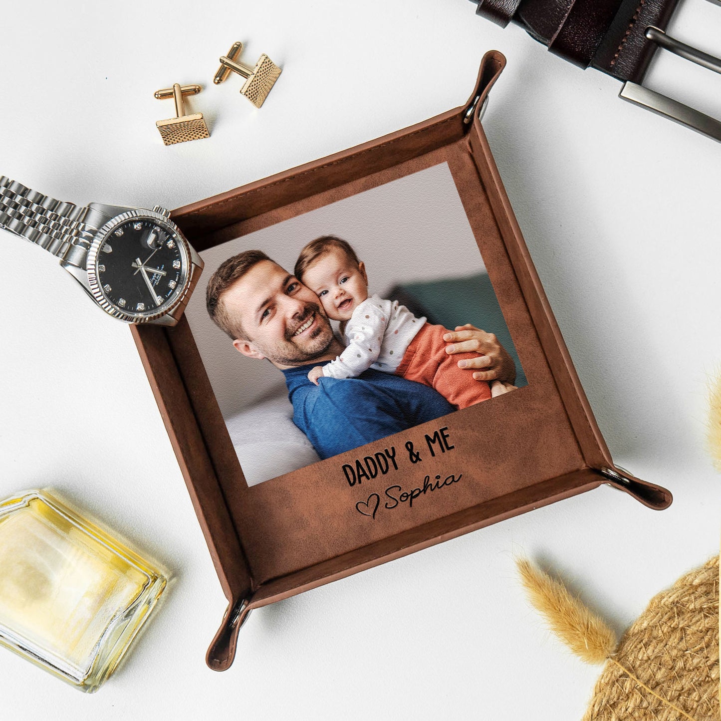 Custom-Photo-&-Message-Father's-Day-Gift-For-Dad-Personalized-Valet-Tray-2