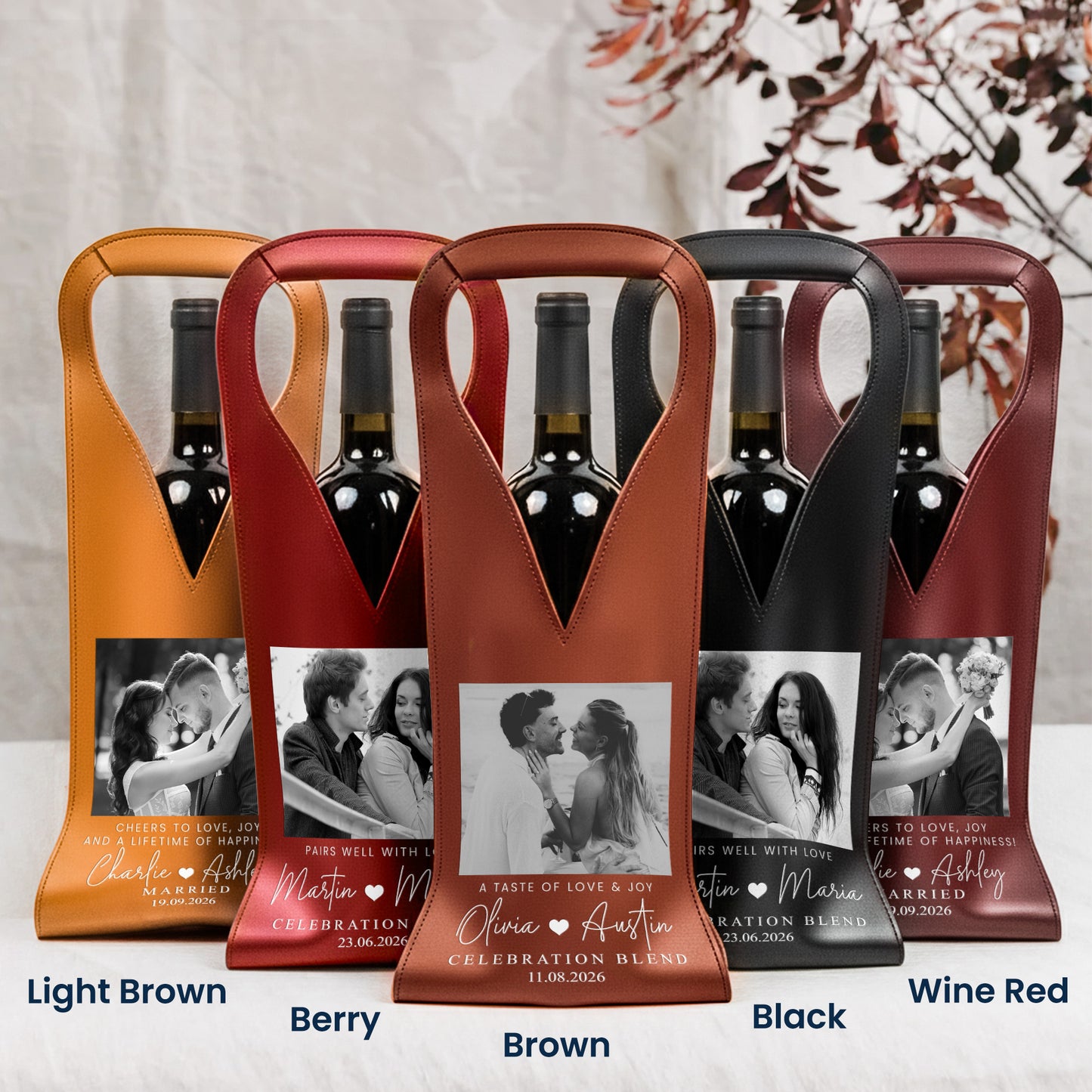 Custom-Photo-&-Name,-Date-Gifts-For-Couples,-Anniversaries,-Wedding-Personalized-Leather-Wine-Bag-3