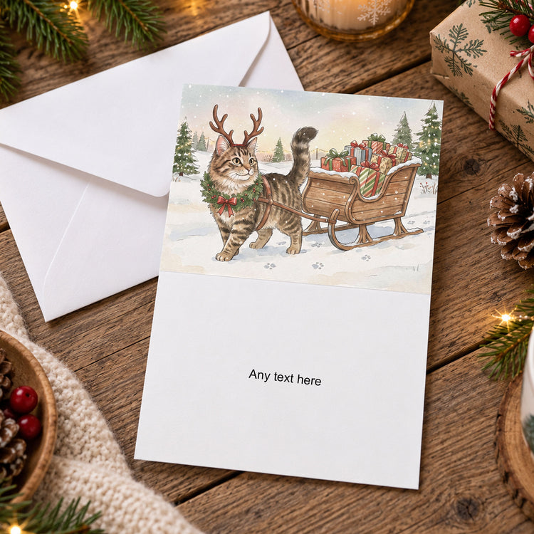 Custom-Photo-Pet-Christmas-Card-Watercolor-Personalized-Card-2
