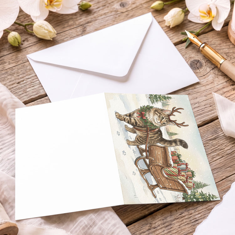 Custom-Photo-Pet-Christmas-Card-Watercolor-Personalized-Card-3