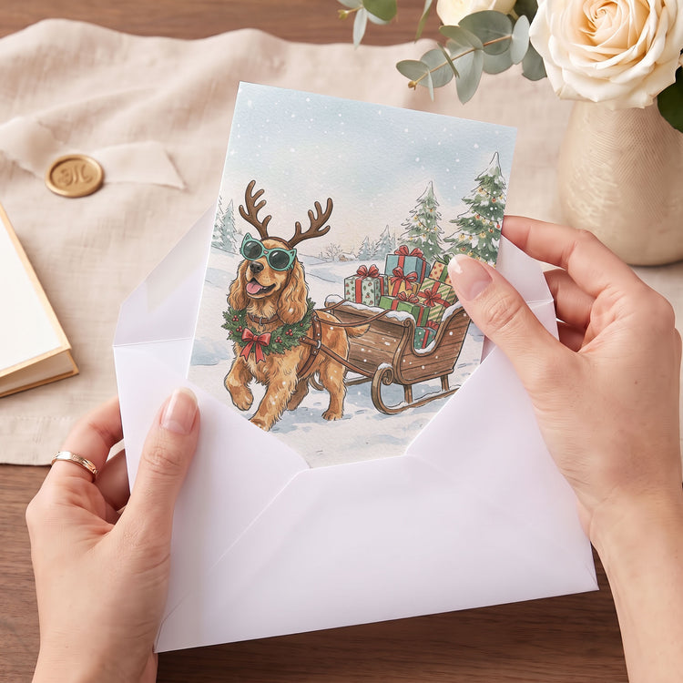 Custom-Photo-Pet-Christmas-Card-Watercolor-Personalized-Card-5