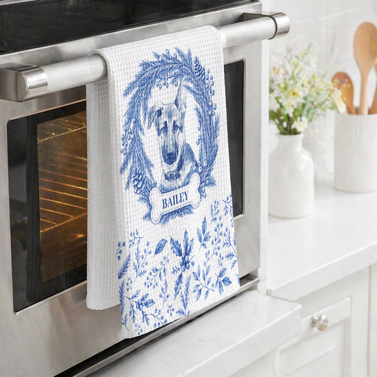 Custom-Photo-Pet-Christmas-Memorial,-Dog-Cat-Christmas-Photo,-Pet-Portrait-Custom-Name-Gift-Personalized-Kitchen-Towel-6