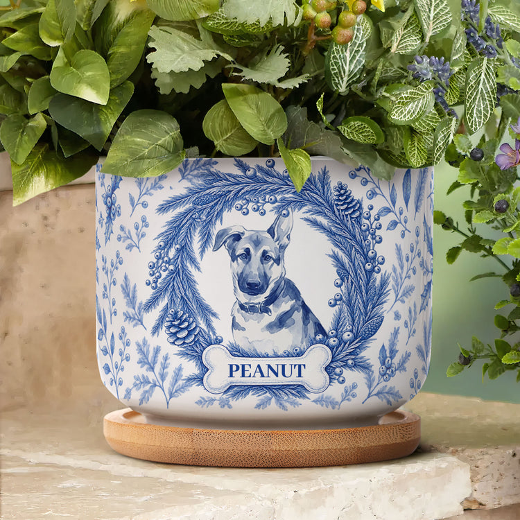 Custom-Photo-Pet-Christmas-Memorial,-Dog-Cat-Christmas-Photo,-Pet-Portrait-Custom-Name-Gift-Personalized-Plant-Pot-4