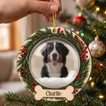 Custom-Photo-Pet-Christmas-Memorial,-Dog-Cat-Christmas-Photo-Snow-Globle-Ornament,-Pet-Portrait-Custom-Name-Bauble-Personalized-Ornament-4