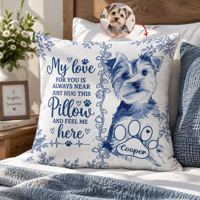 Custom Photo Pet Christmas Memorial Sympathy Gifts For Dog Cat Pet Lover, Pet Portrait Watercolor Cushion - Personalized Pillow