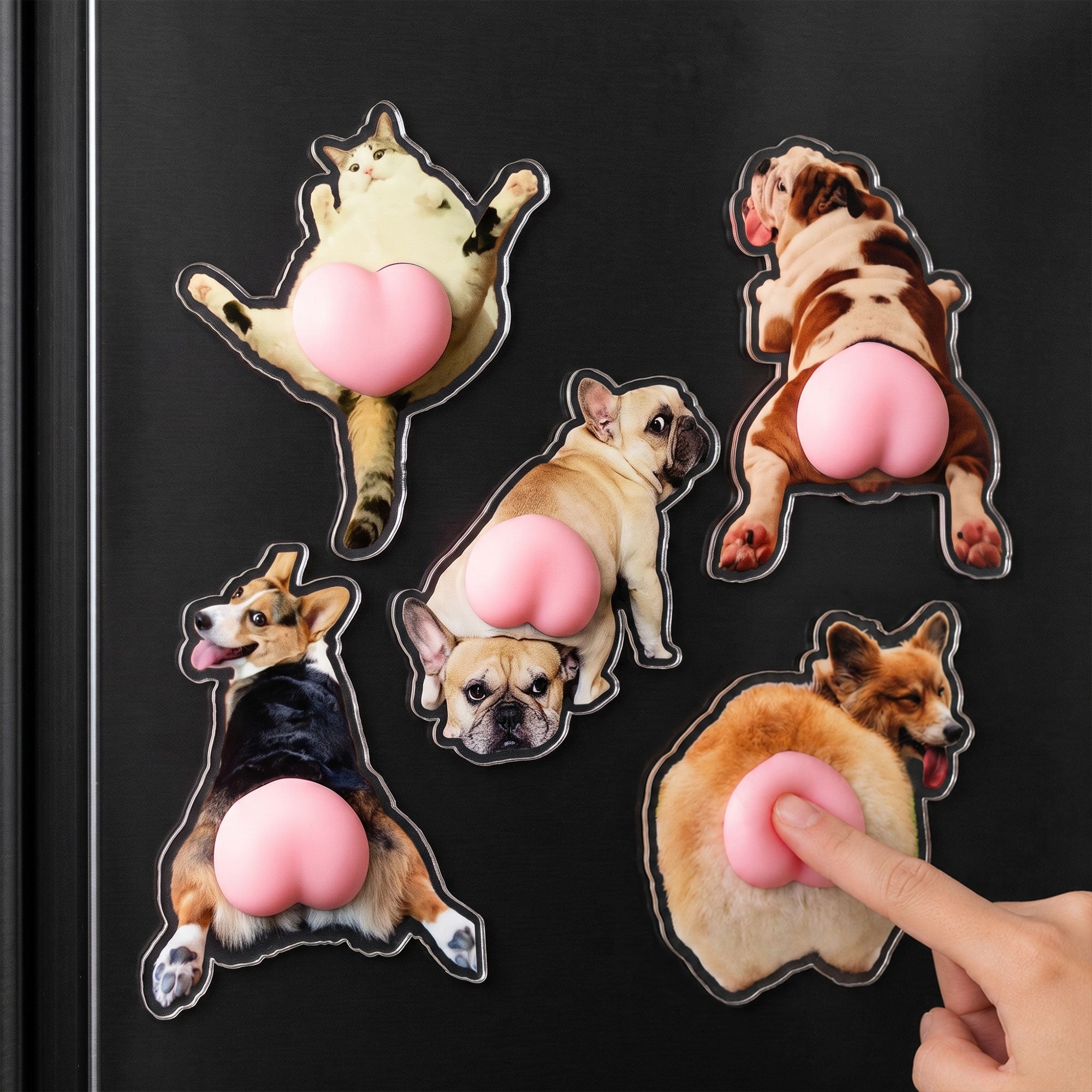 Custom-Photo-Pet,-Cute-Dog,-Cat-3D-Squishy-Pink-Butt-Personalized-Fridge-Magnet-1