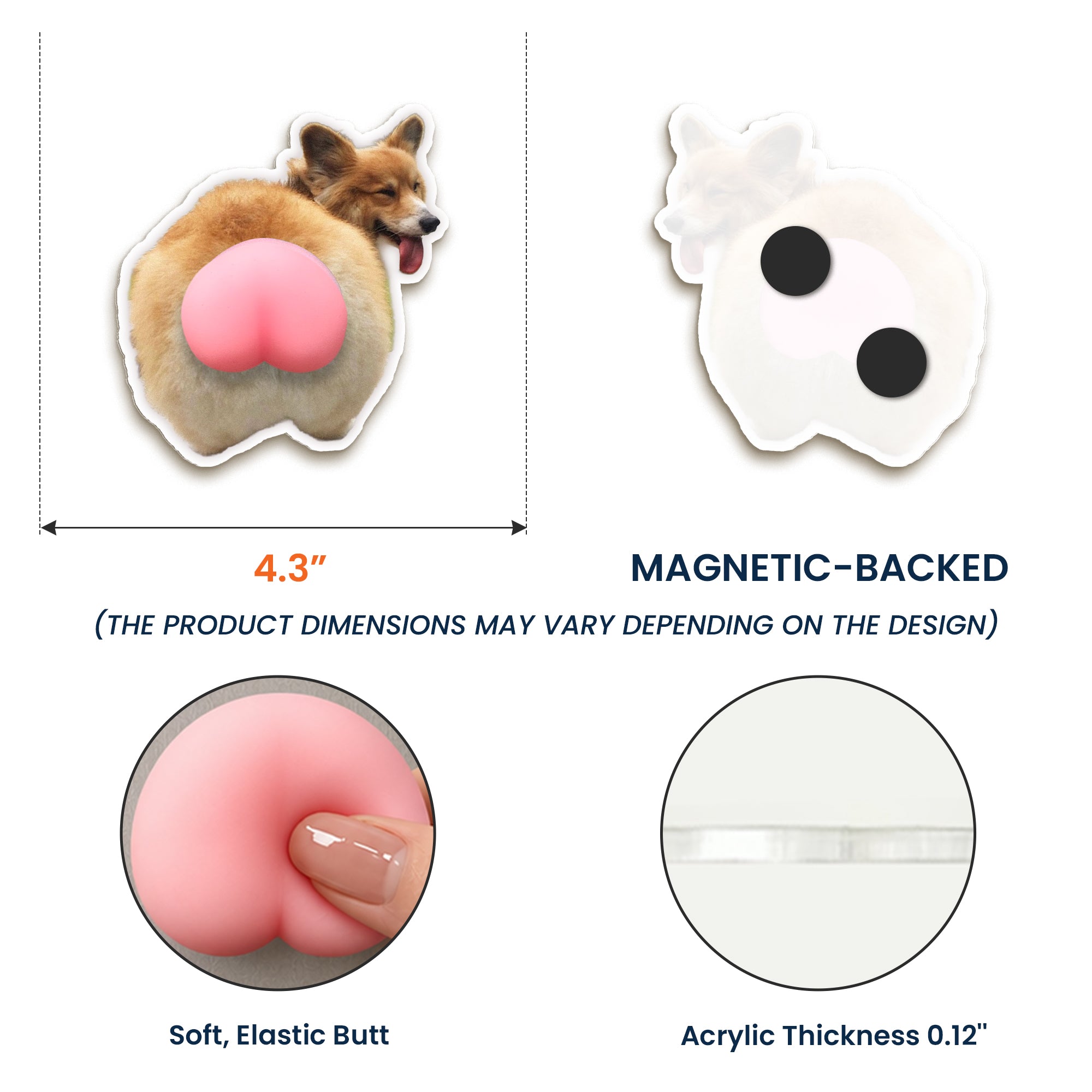 Custom-Photo-Pet,-Cute-Dog,-Cat-3D-Squishy-Pink-Butt-Personalized-Fridge-Magnet-5