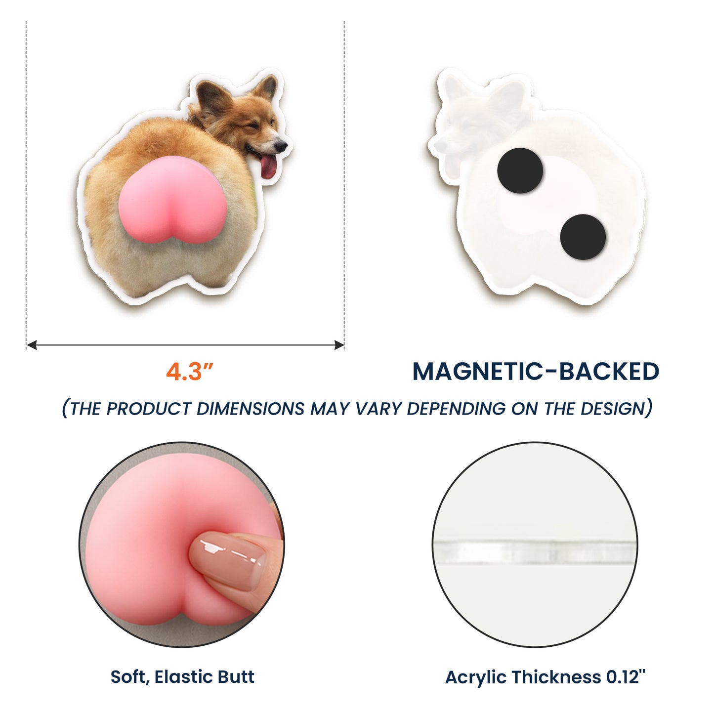 Custom-Photo-Pet,-Cute-Dog,-Cat-3D-Squishy-Pink-Butt-Personalized-Fridge-Magnet-5