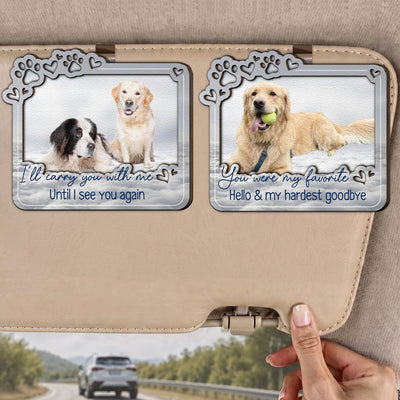 Custom Photo Pet Loss Forever In My Heart - Personalized Car Visor Clip