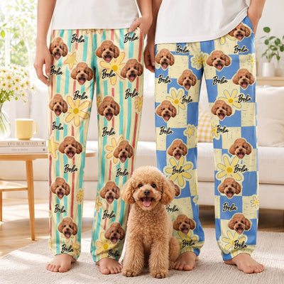 Custom Photo Pet Pattern, Gifts For Dog Mom, Cat Mom - Personalized Lounge Pants