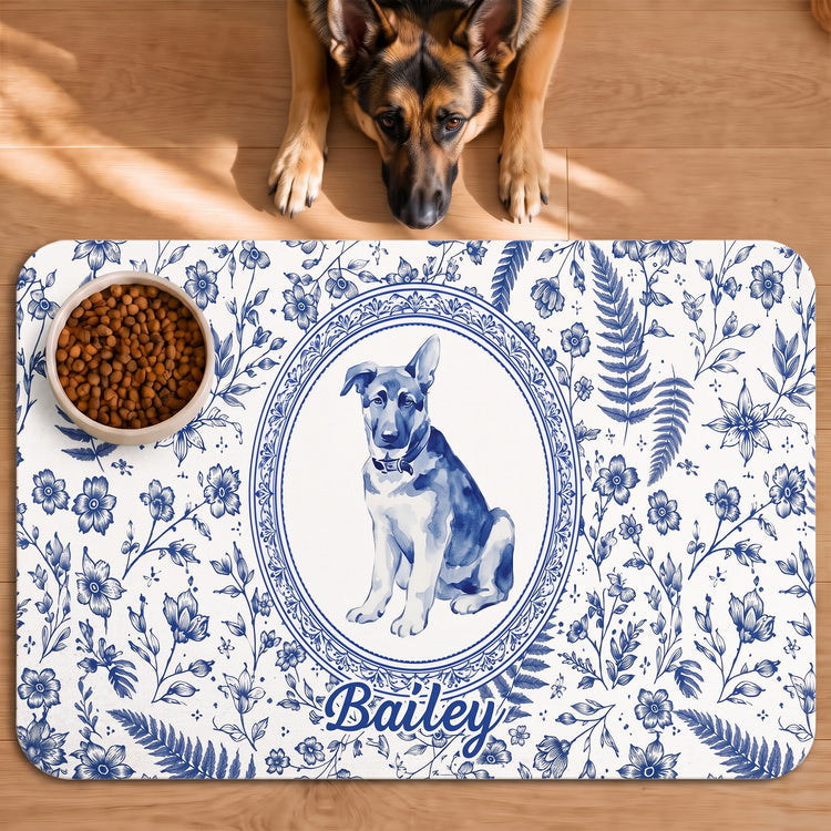 Custom-Photo-Pet-Portrait-Watercolor-Toile-De-Jouy-Personalized-Pet-Feeding-Mat-5
