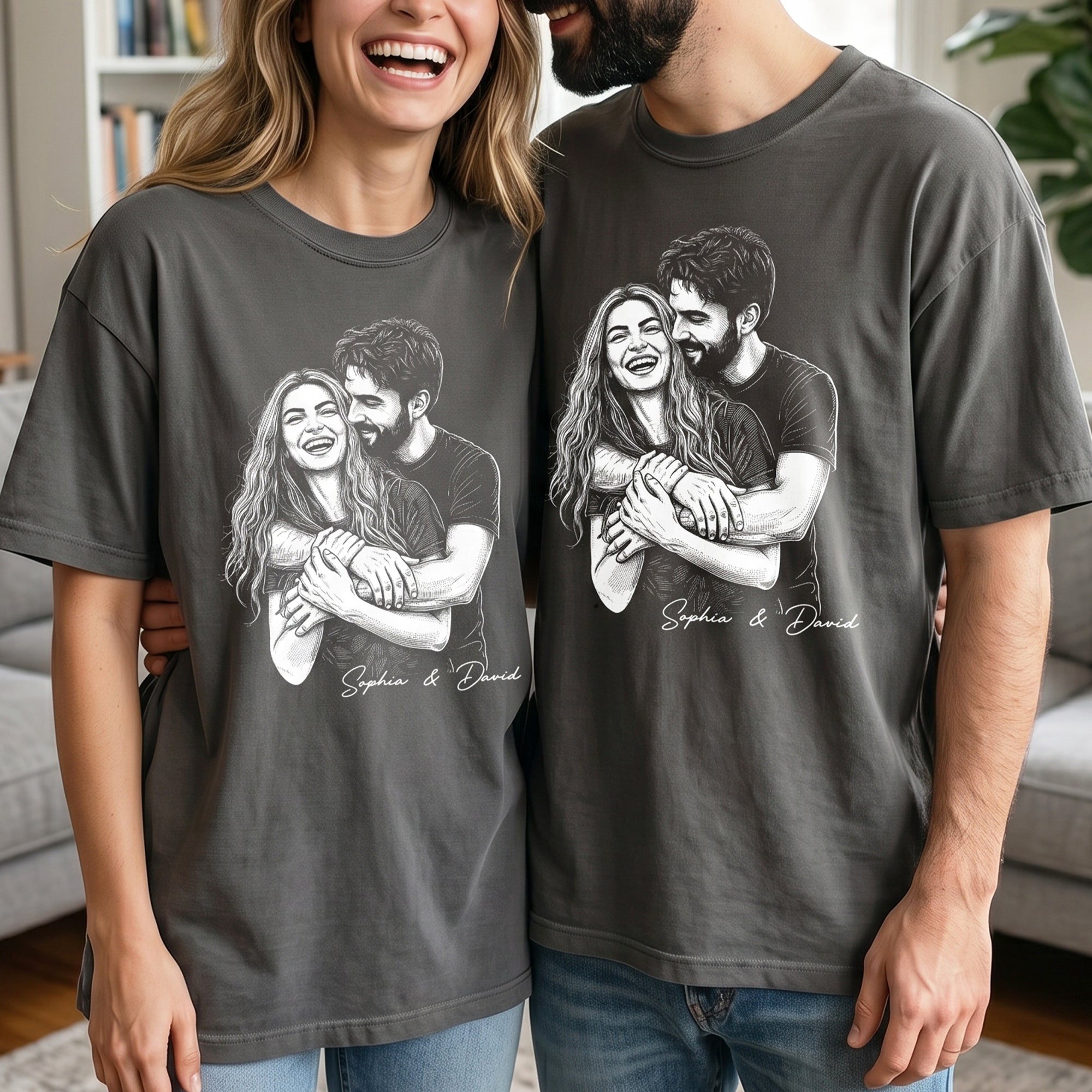 Custom-Photo-Portrait-Couple-Shirt-Gift-For-Girlfriend-Boyfriend-Personalized-Shirt-1