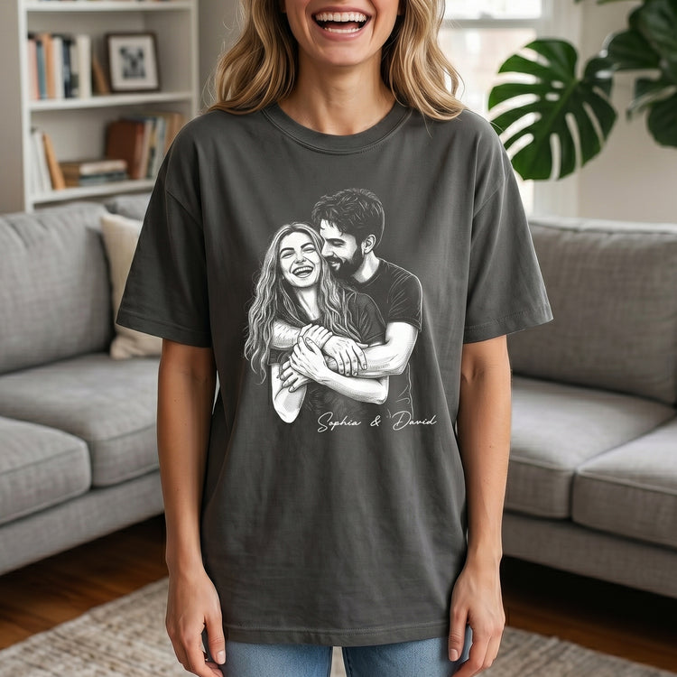 Custom-Photo-Portrait-Couple-Shirt-Gift-For-Girlfriend-Boyfriend-Personalized-Shirt-2