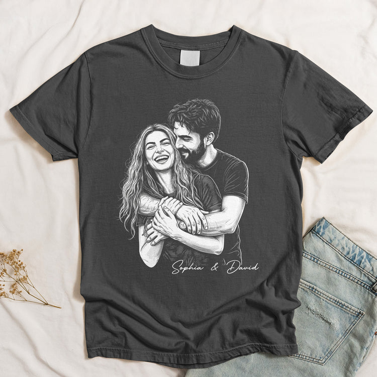 Custom-Photo-Portrait-Couple-Shirt-Gift-For-Girlfriend-Boyfriend-Personalized-Shirt-4