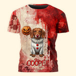 Custom-Photo-Scary-Halloween-Clown-Gift-For-Pet-Lover-Personalized-Shirt-3