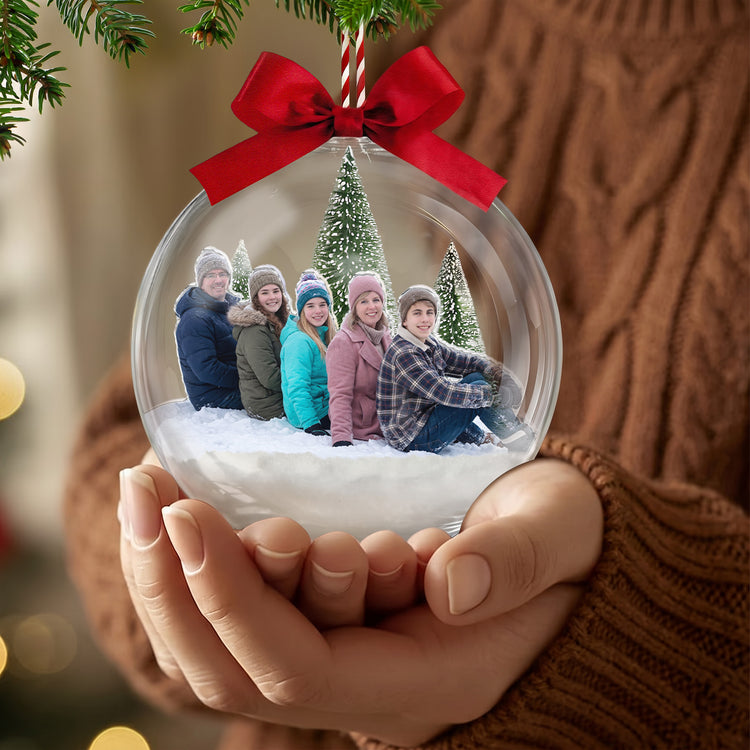 Custom-Photo-Siblings-Snow-Ball-Ornament,-Family-Christmas-Keepsake,-Brothers-Sisters-Gift-Personalized-Ornament-2