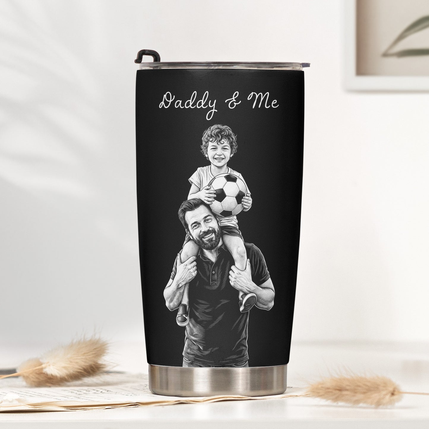 Custom-Photo-Sketch-Art-Fathers-Day-Gift-For-Dad-Husband-Grandpa-Personalized-Tumbler-Cup-2