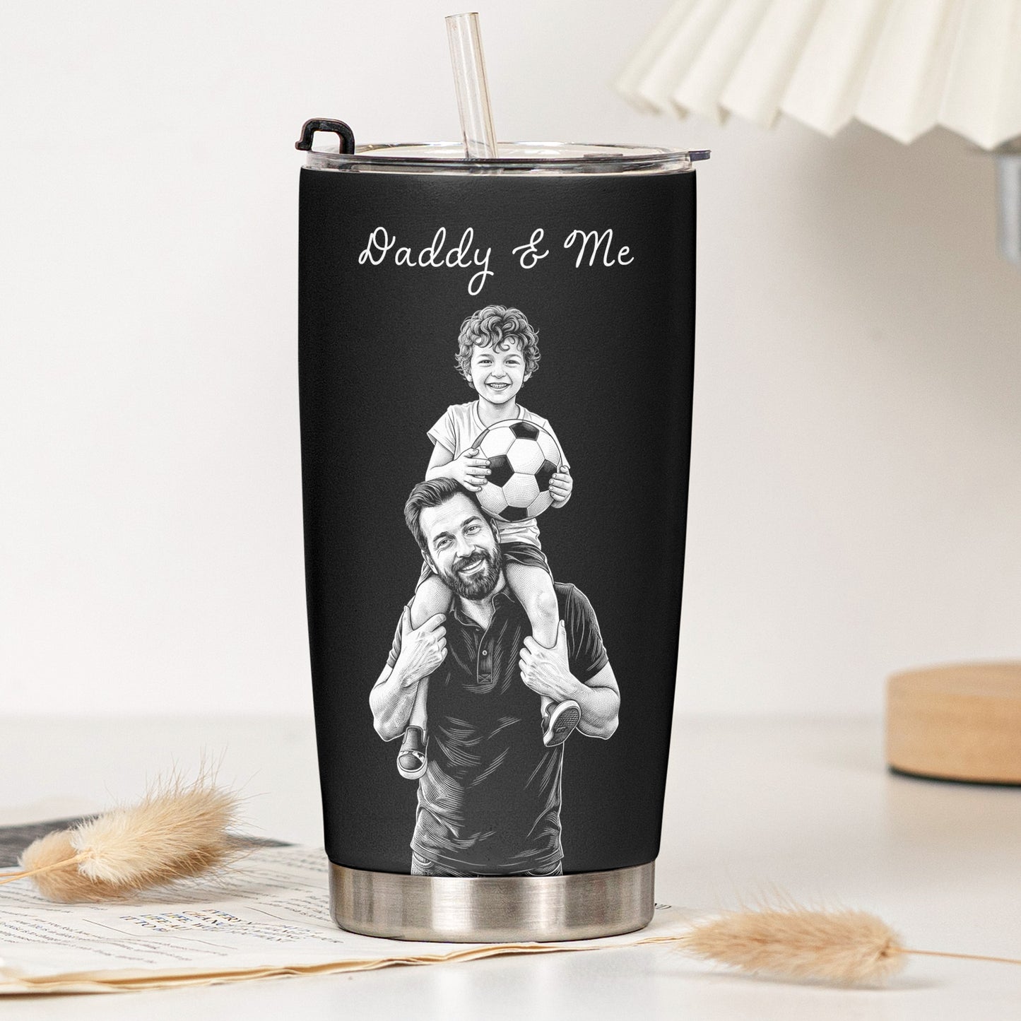 Custom-Photo-Sketch-Art-Fathers-Day-Gift-For-Dad-Husband-Grandpa-Personalized-Tumbler-Cup-4