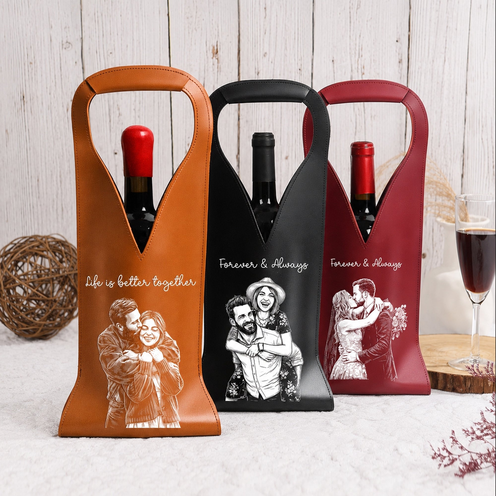 Custom-Photo-Sketch-Line-Art-Anniversary-Wedding-Gifts-For-Couple-Personalized-Leather-Wine-Bag-2