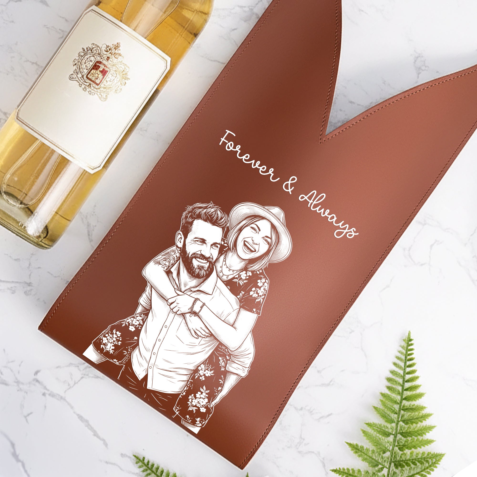 Custom-Photo-Sketch-Line-Art-Anniversary-Wedding-Gifts-For-Couple-Personalized-Leather-Wine-Bag-4