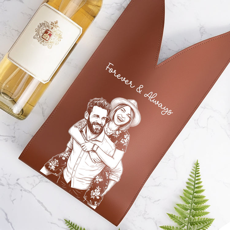Custom-Photo-Sketch-Line-Art-Anniversary-Wedding-Gifts-For-Couple-Personalized-Leather-Wine-Bag-4