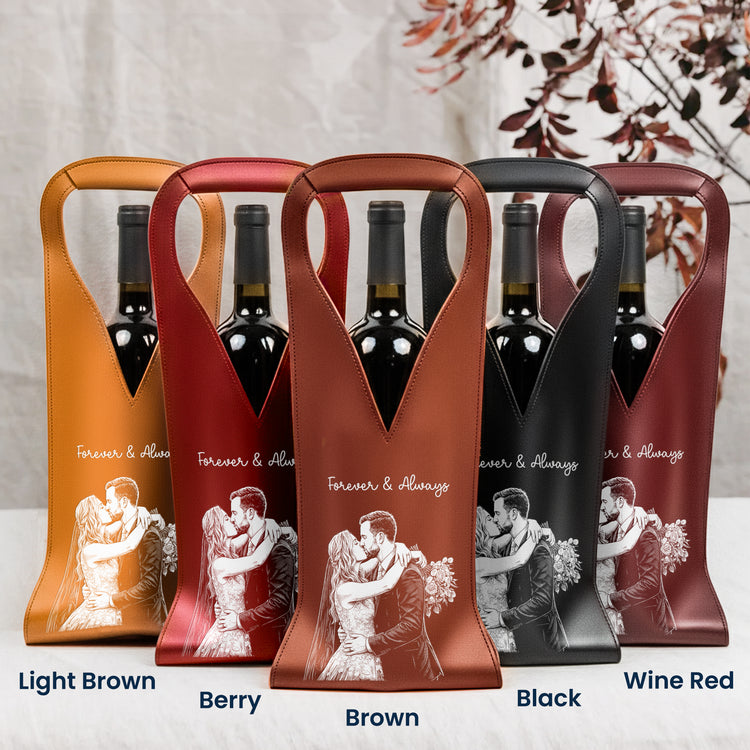 Custom-Photo-Sketch-Line-Art-Anniversary-Wedding-Gifts-For-Couple-Personalized-Leather-Wine-Bag-5