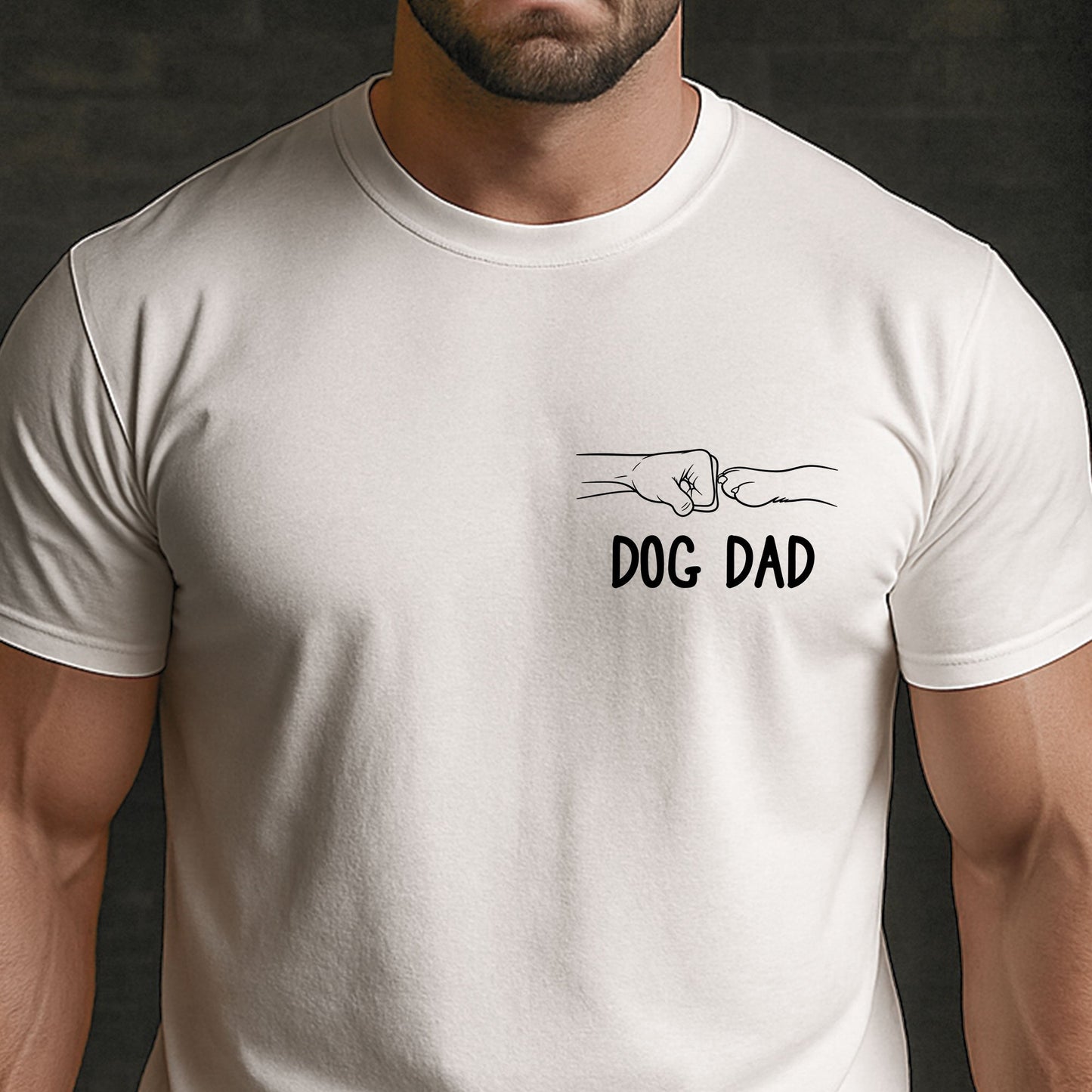 Custom_Photo_Sketch_Line_Art_Dog_Dad_Shirt_Gift_For_Him_Husband_Dad_Personalized_Shirt_3