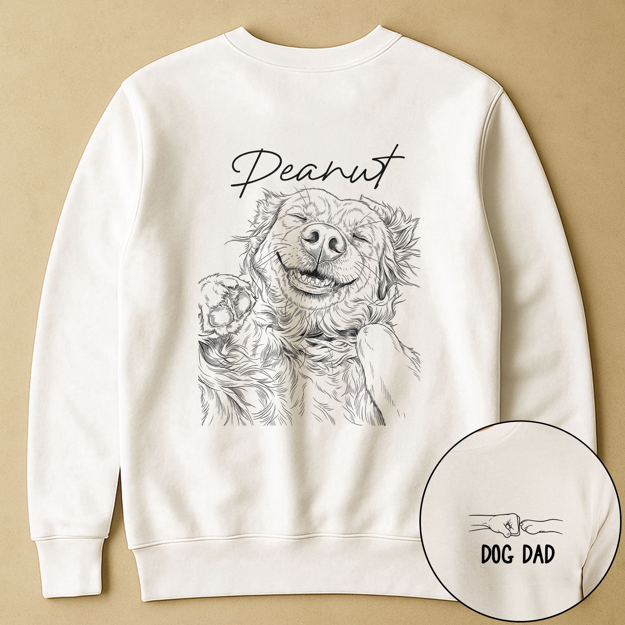 Custom_Photo_Sketch_Line_Art_Dog_Dad_Shirt_Gift_For_Him_Husband_Dad_Personalized_Shirt_6