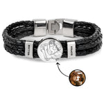 Custom Photo Sketch Line Art Father's Day Gift For Dad, New Dad, Husband - Personalized Bracelet