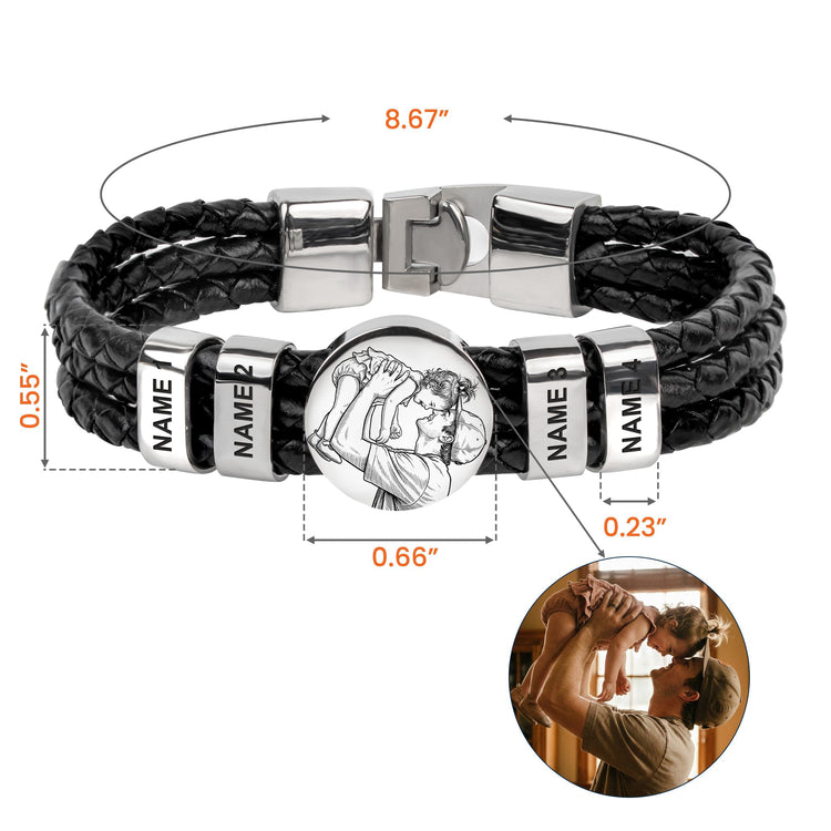 Custom_Photo_Sketch_Line_Art_Father_S_Day_Gift_For_Dad_New_Dad_Husband_Personalized_Bracelet_3