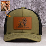 Custom-Photo-Sketch-Line-Art-Fathers-Day-Gift-For-Dad-Husband-Personalized-Cap-1