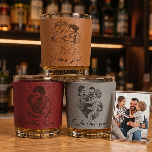 Custom-Photo-Sketch-Line-Art-Fathers-Day-Gift-For-Husband-Dad-Personalized-Whiskey-Glass-1