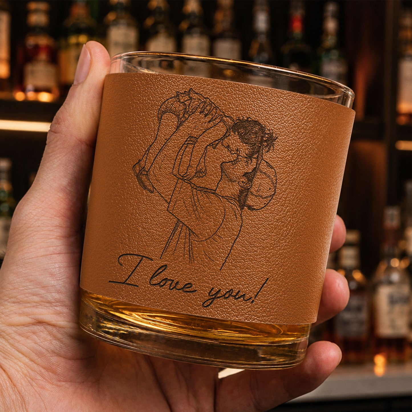 Custom-Photo-Sketch-Line-Art-Fathers-Day-Gift-For-Husband-Dad-Personalized-Whiskey-Glass-2