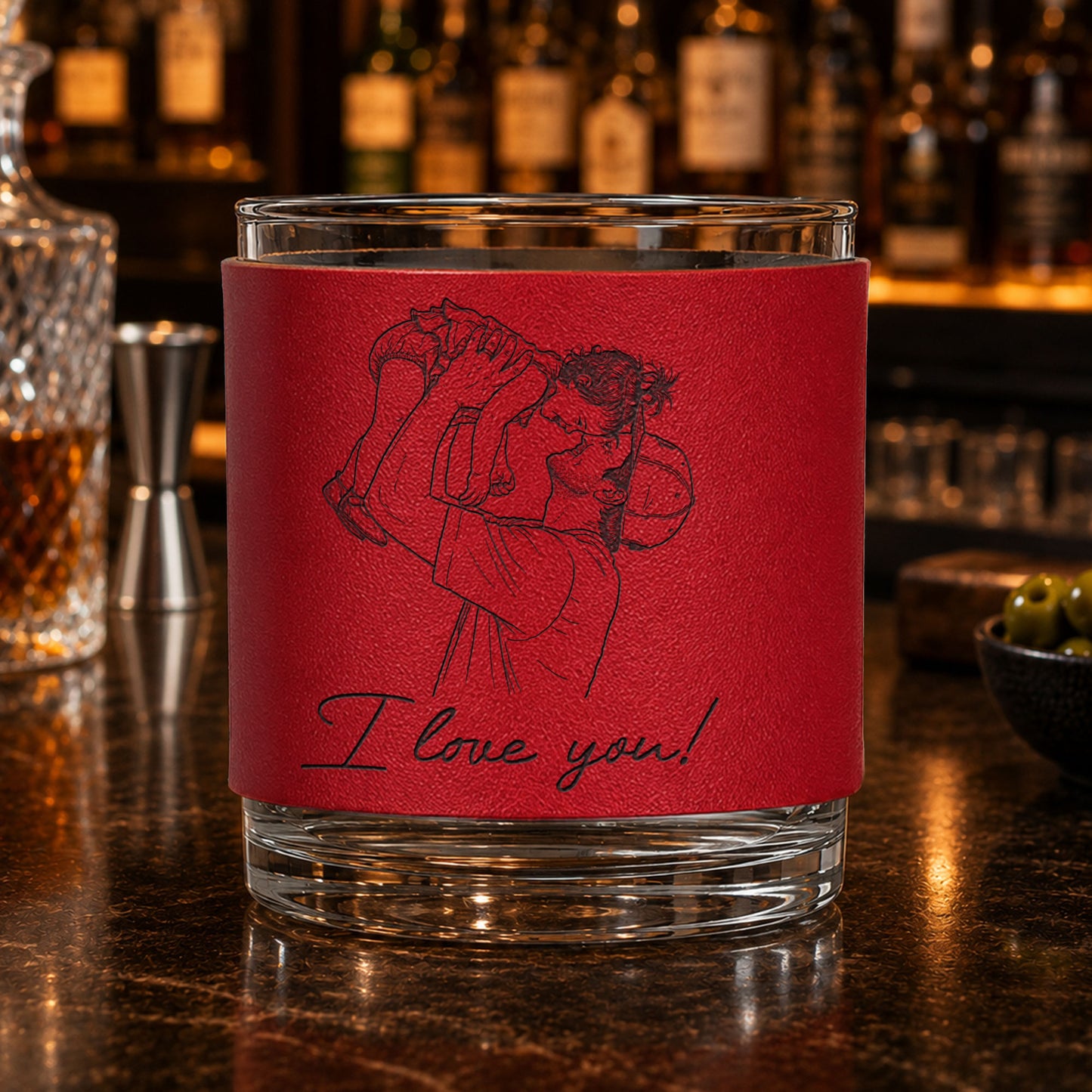 Custom-Photo-Sketch-Line-Art-Fathers-Day-Gift-For-Husband-Dad-Personalized-Whiskey-Glass-3